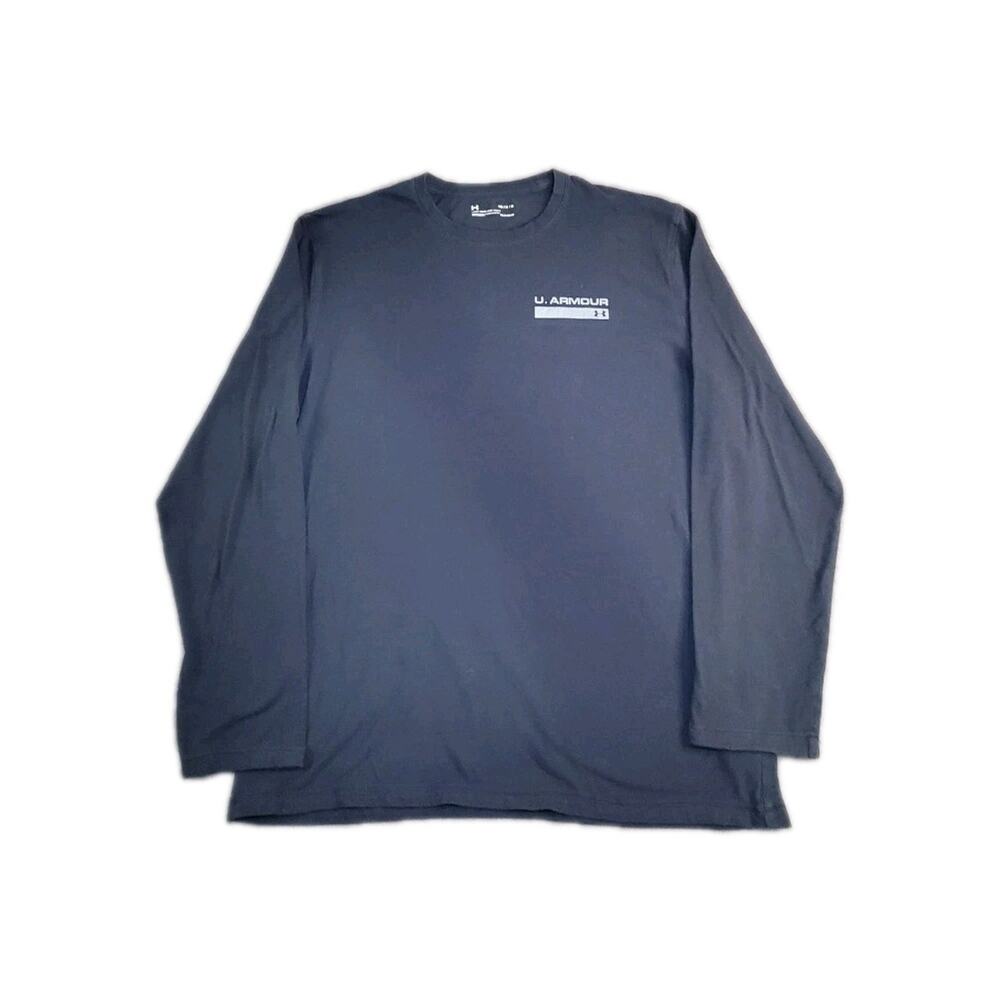 Under Armour Men's HeatGear Size M Athletic T-Shirt Long Sleeves Gray Za3-47